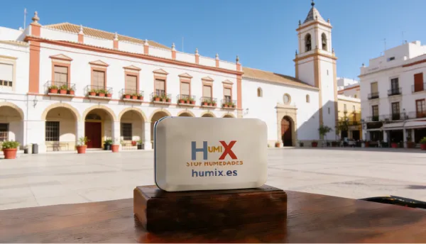 Sistema HUMIX instalado en la pared de una vivienda en Gijón
